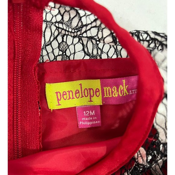 Penelope Mack Dress Red Black Overlay New Tags 12 Month - Picture 3 of 14